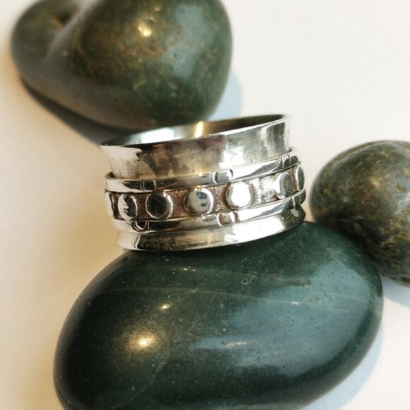 NEW Sterling Silver spinning spinner meditation ring size 7 - Picture 6 of 6